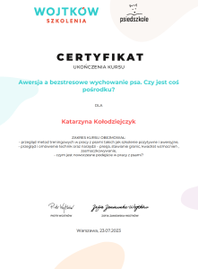 O nas - certyfikat
